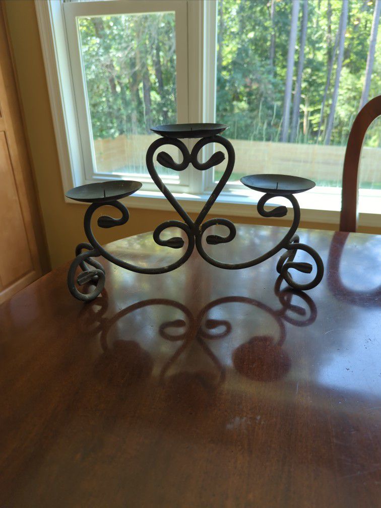 Solid Black Iron candelabra for pillar candles