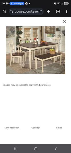 Dining table, bench and chairs set