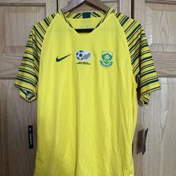 South Africa Home Football Shirt 2018-19 Mens Size L Nike Soccer Jersey AFCON