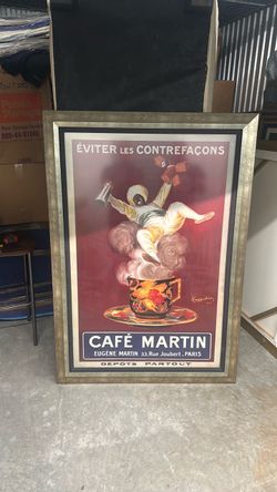 Café Martin Vintage French Advertising Poster Framed