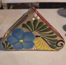 Talavera Pottery Mexican Multi Color Napkin Holder