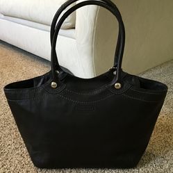 Coach Bleecker Legacy Black Shoulder Handbag Tote Purse F14383 – LIKE NEW CONDITION