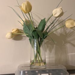 flower decor vase & flowers (fake flowers)