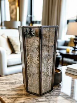 Beautiful Distressed Metal Floral Luxury Vase