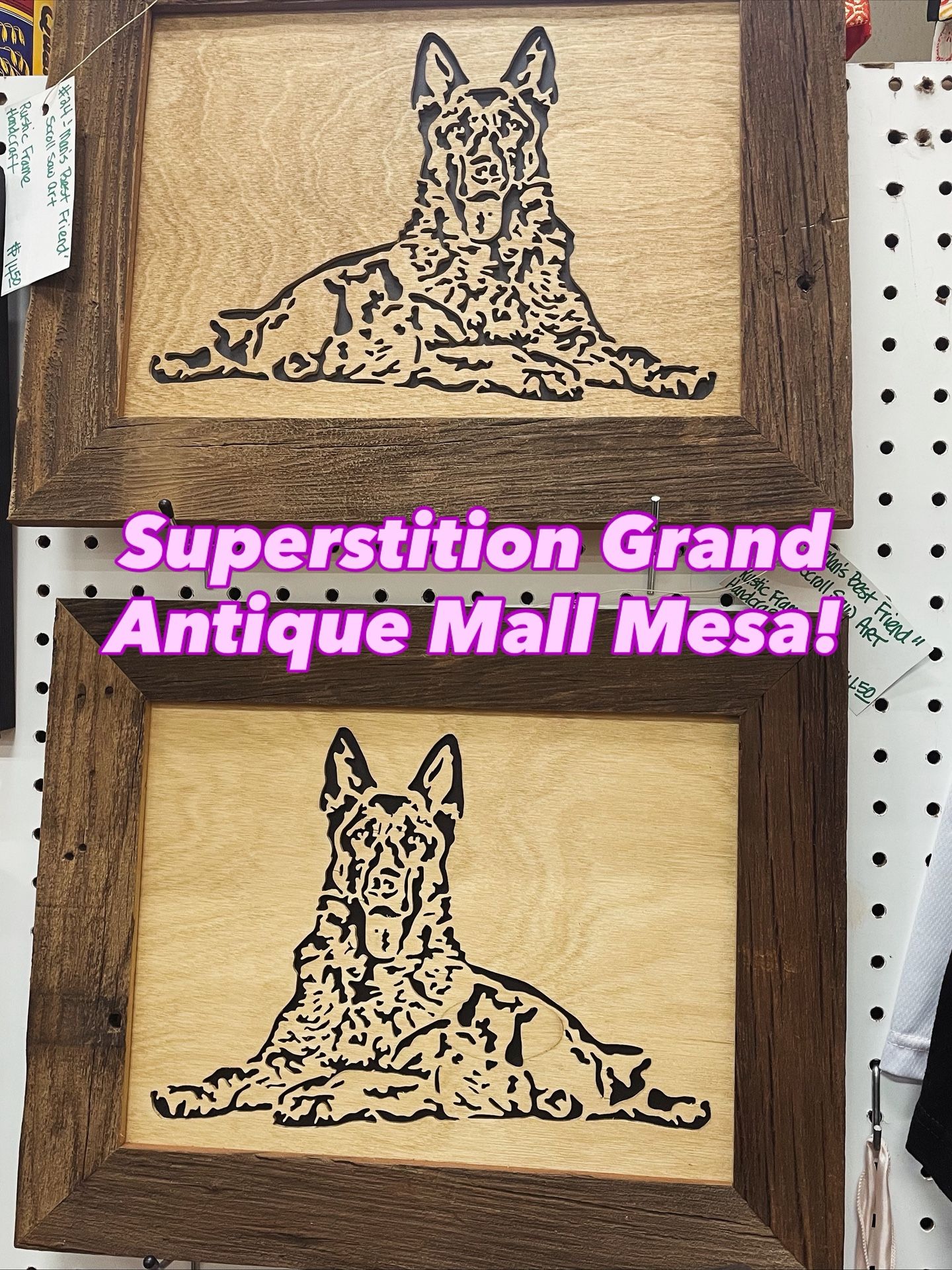 Art German Shepherd Wood Carved
