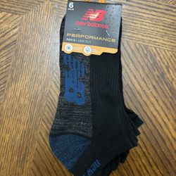 NWT New Balance men’s performance low cut socks 6 pairs 