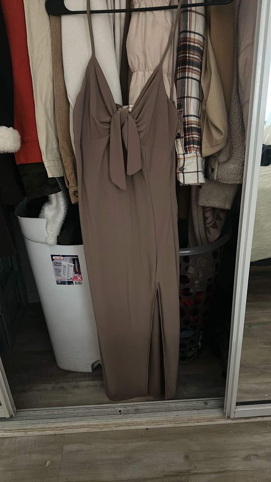 Long Brown Dress With Slit