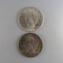 Pair 1923 & 1924 Peace Silver Dollars-- GREAT NEAR-UNCIRCULATED COINS!