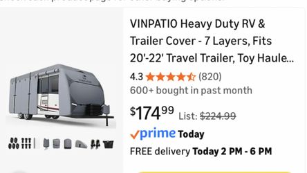 VinPatio Heavy Duty RV/Trailer Cover 7 Layer 20-22ft New!