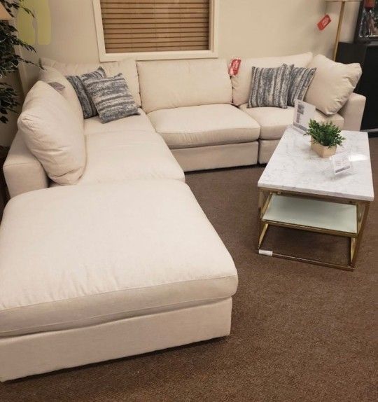 Sectional Sofa Cloud Performance Fabric 👏 Washable Stain Resistant Pet Friendly 