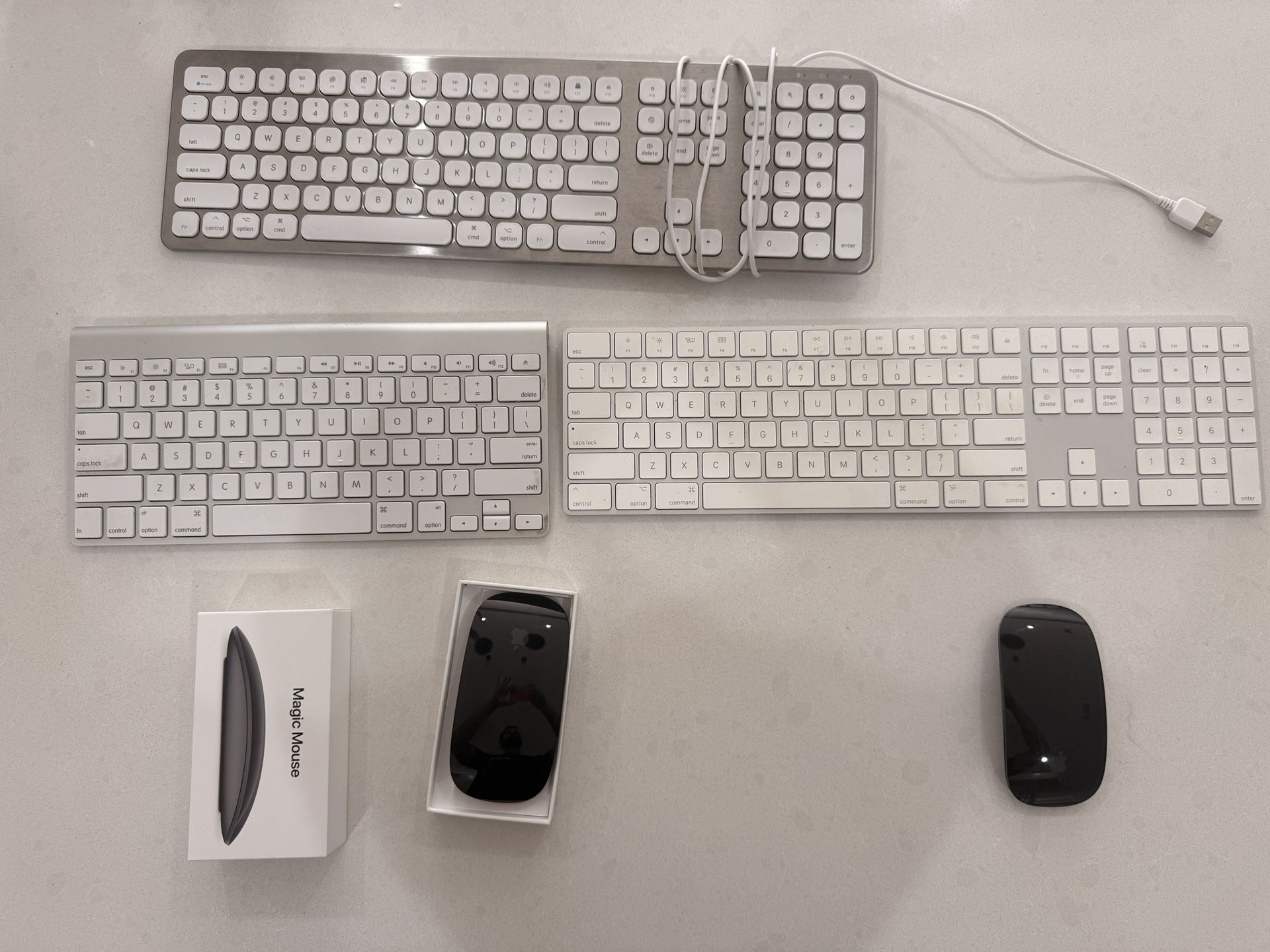 Apple Keyboards And Magic Mouse (x2)