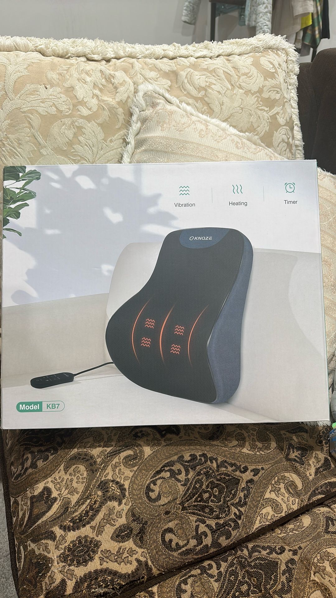 KNQZE Lumbar Support Pillow for Office Chair, Back Support Pillow for Car, Recliner & Bed, Memory Foam Lower Back Cushion for Pain Relief & Improve Po