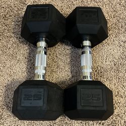 25 Lb Pair CAP Barbell Coated Hex Dumbbells