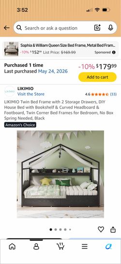 Twin bed frame