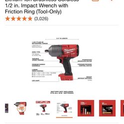 MILWAUKEE HIGH TORQUE WRENCH TORQUE WITH FRICTION RING BRAND NEW 