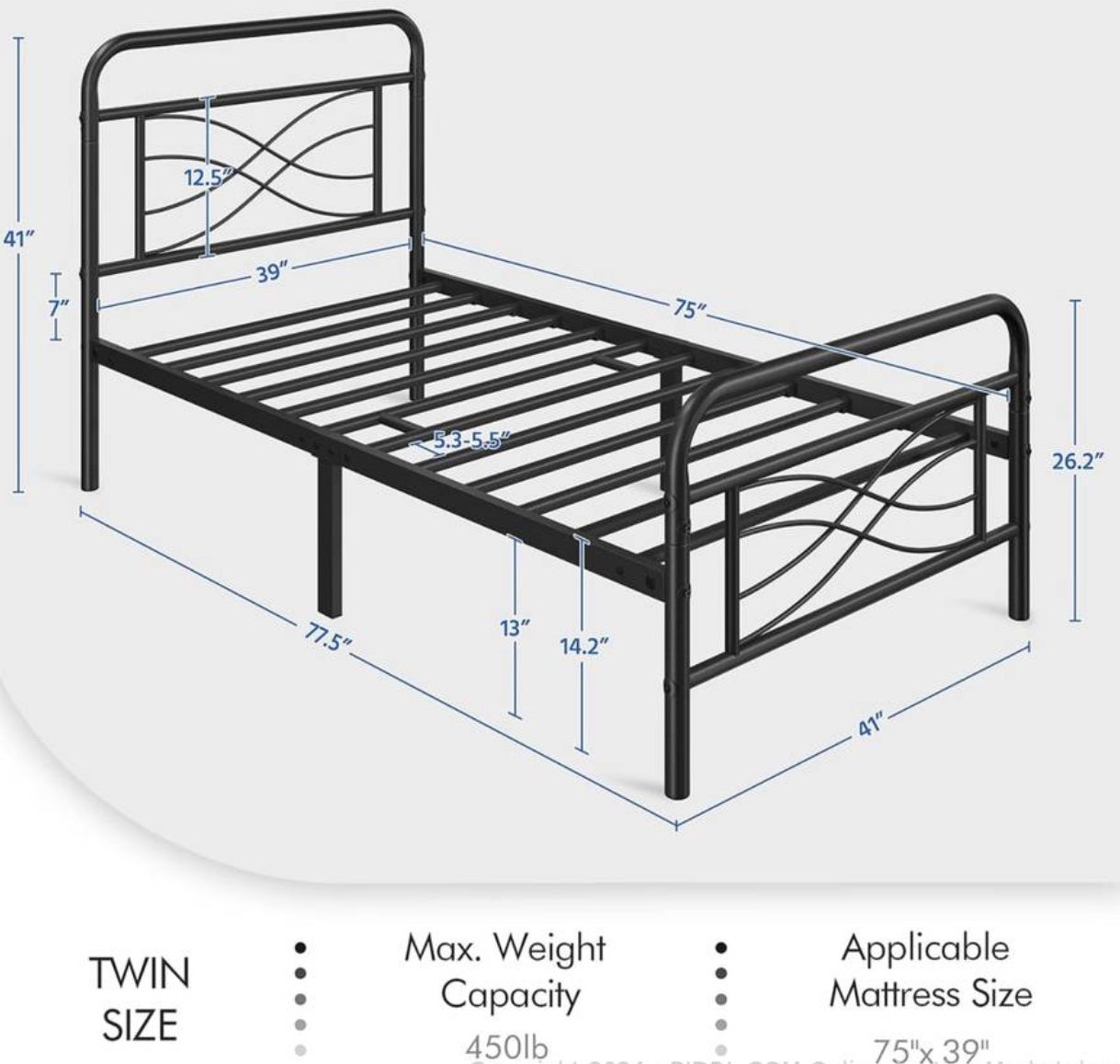 NEW-Twin, No Box Spring Needed