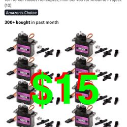 MG90S 9G Micro Servo Motor Metal Geared Motor Kit for RC Car Robot Helicopter, Mini Servos for Arduino Project (10 sets)