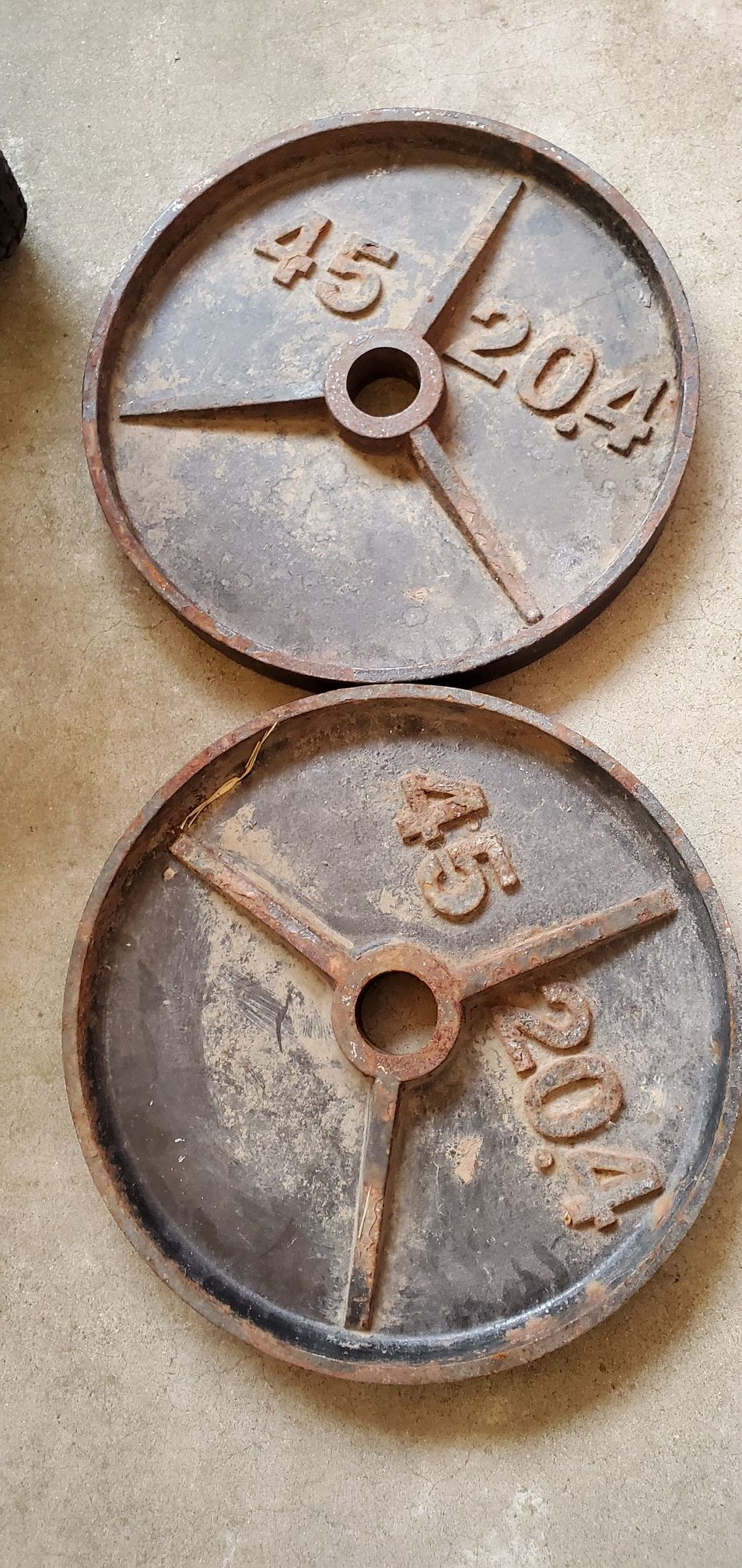 Pair of 45lb and 35lb Olympic weight plates