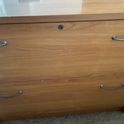 Filing Cabinet And Long Return Desk