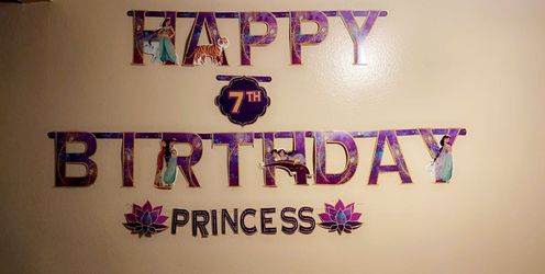 Princess Jasmine Birthday Banner/CAKE TOPPER