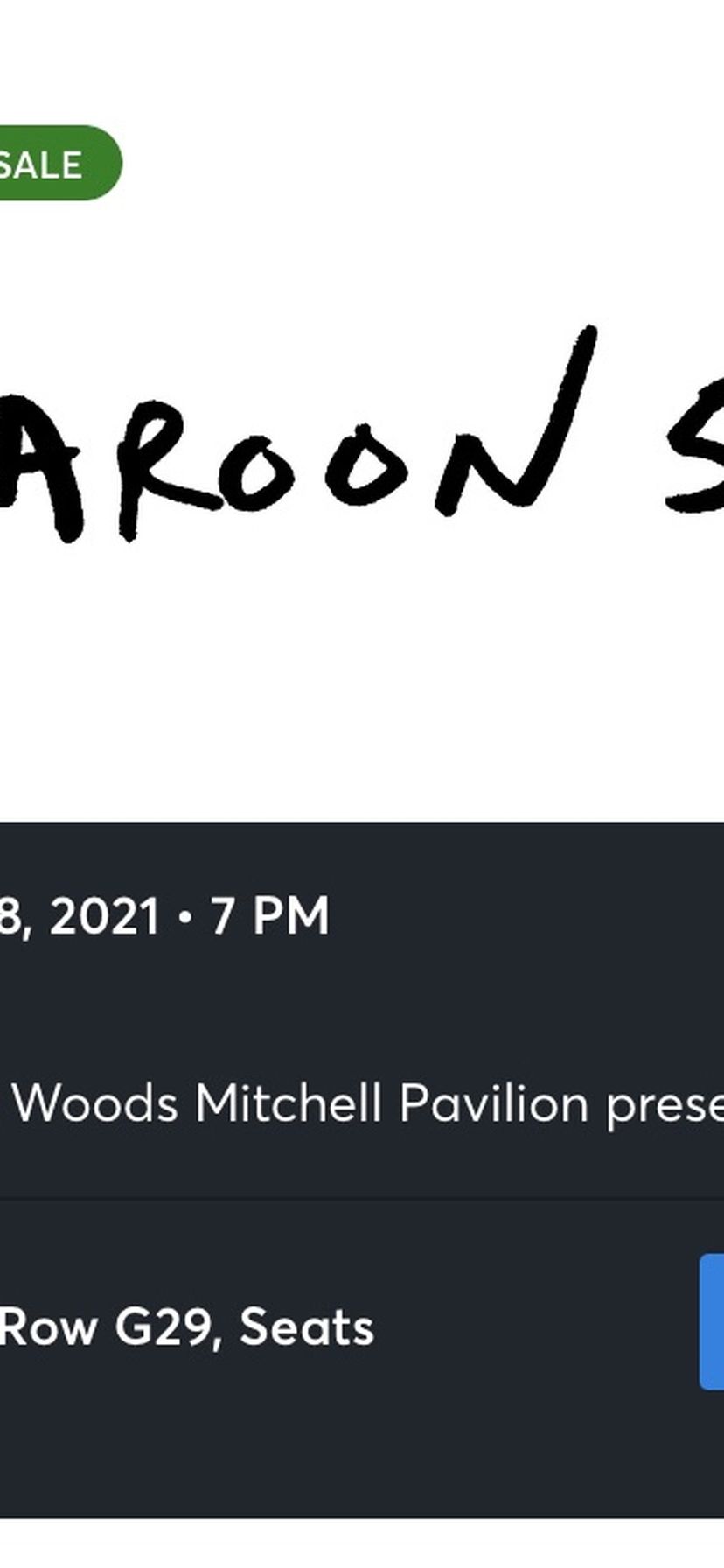 Maroon 5 Concert Tickets 2 For $70