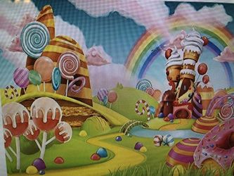 Candy land backdrop and decor