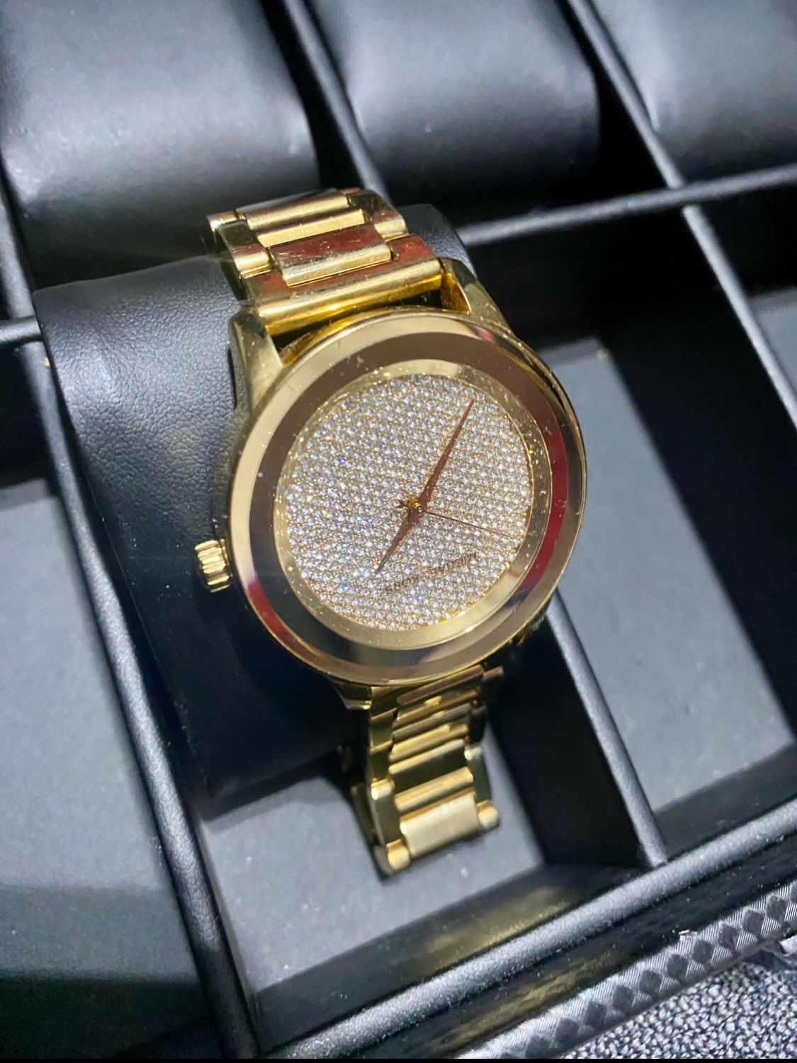 Michael Kors Gold-Tone Pave Dial Watch