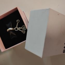 New In BoxPandora Silver Baking/Chef Charm Set - Whisk, Spatula, Mixing Bowl 925 Silver