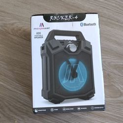 Maxpower Rocker 4 Portable Bluetooth Speaker – LED Light, FM Radio, Karaoke, Rechargeable – NEW in Box