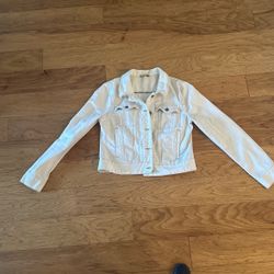 Free People White Denim jacket 