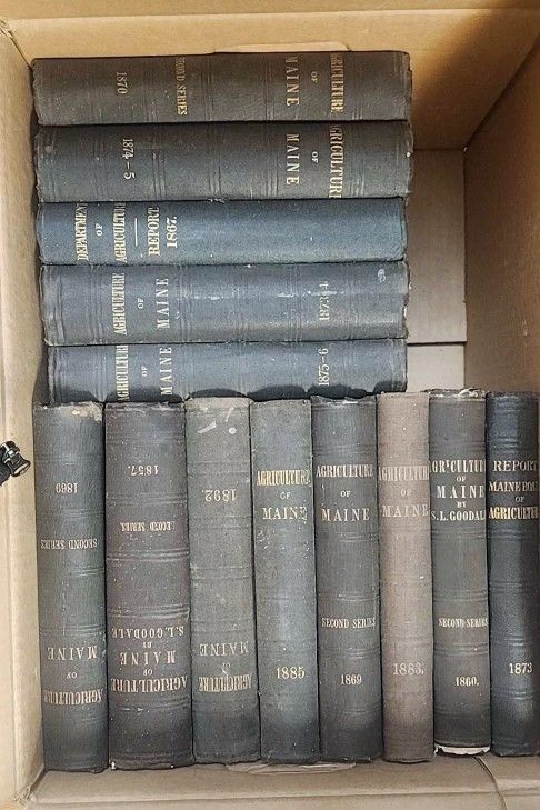 X13 Antique Agricultural Reports Of Maine All 19th Century