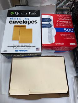Bulk Office Supplies Lot Security & Kraft Envelopes Legal File Folders
