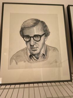 Woody Allen Gouache Original Painting