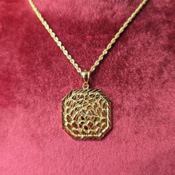 10k Gold Roop Chain & Pendant