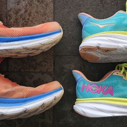 Hoka Clifton running shoes,  both size 12.5 2E