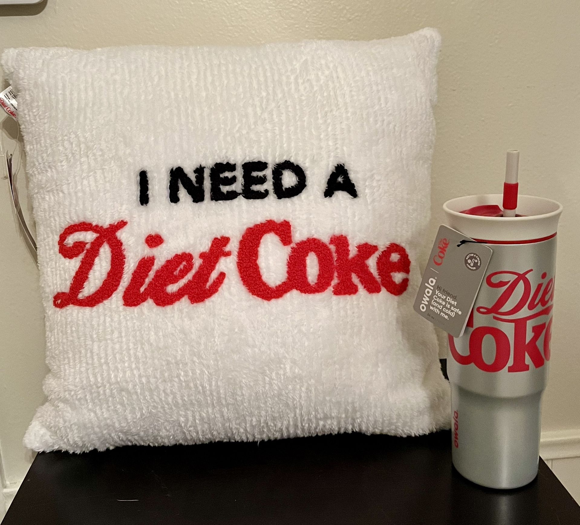 Special Edition Owala Diet Coke Tumbler And Pillow CAN BUY SEPARATELY