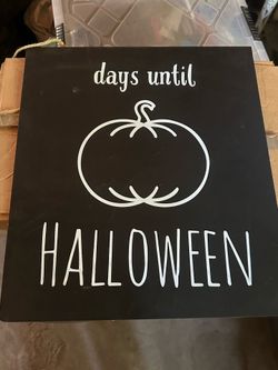 Chalk board count down to Halloween