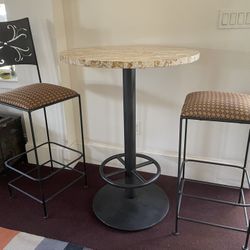 Beautiful Travertine High Table and chairs