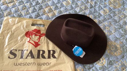 Brown youth Western hat