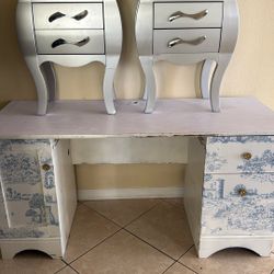 Free Desk With Two nightstands 