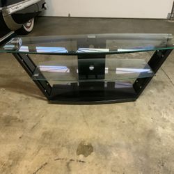 Glass Shelves  Black Tv Stand 