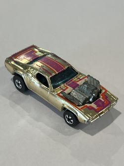 Vintage 1977 Hot Wheels Flying Colors Gold Chrome Rodger Dodger Loose
