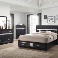 Miranda 4-piece Queen Bedroom Set Black
