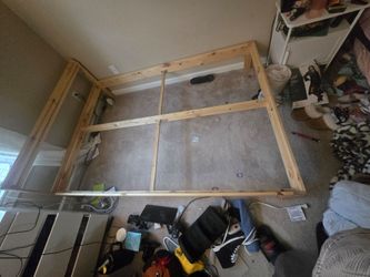 Full size wooden bed frame
