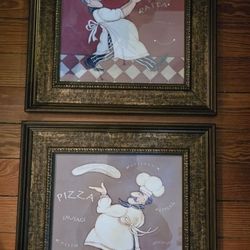 Pair Of Kirklands Cafe Wall Pictures 