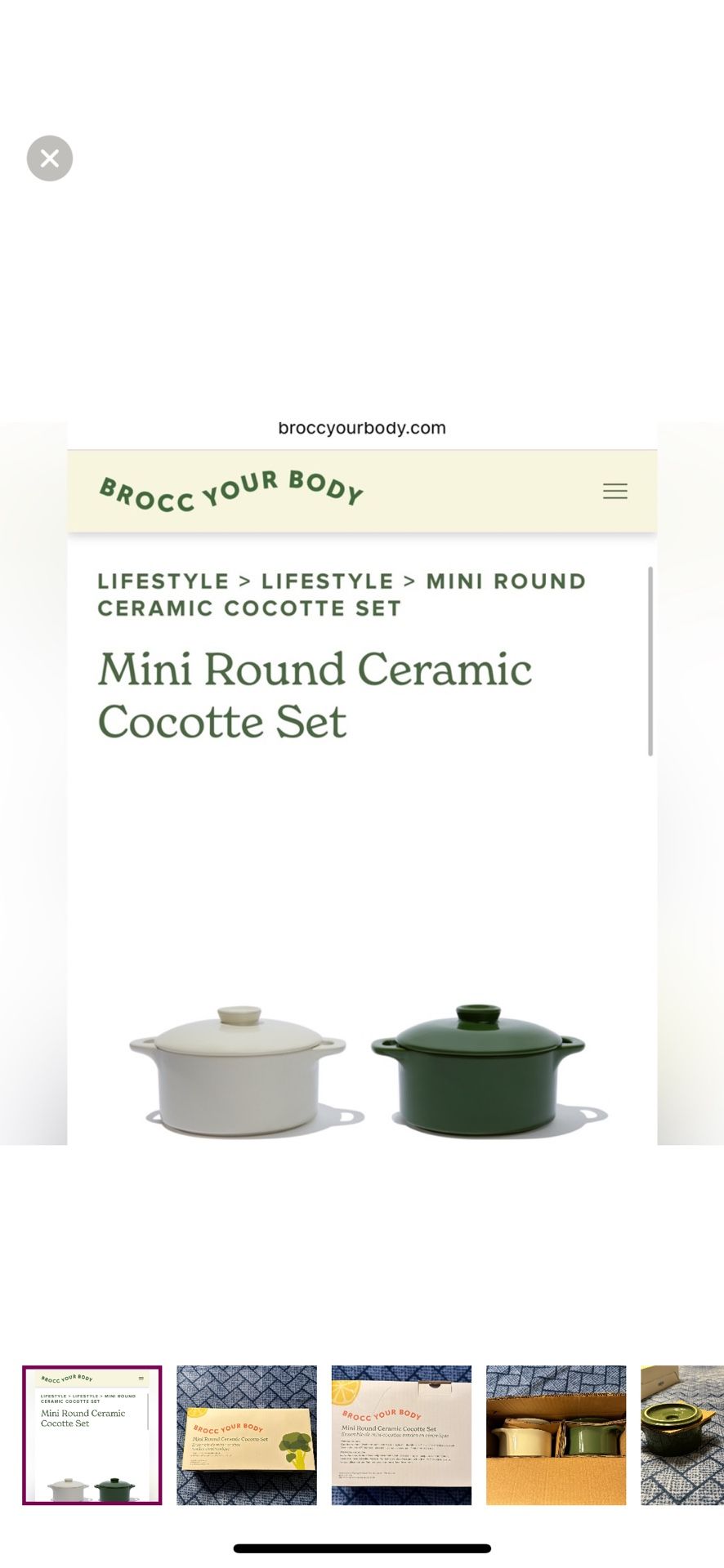 Mini Round Ceramic Cocotte Set