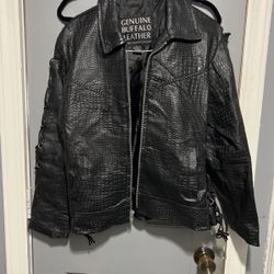 Ladies Buffallo Leather Riding Jacket SZ Small