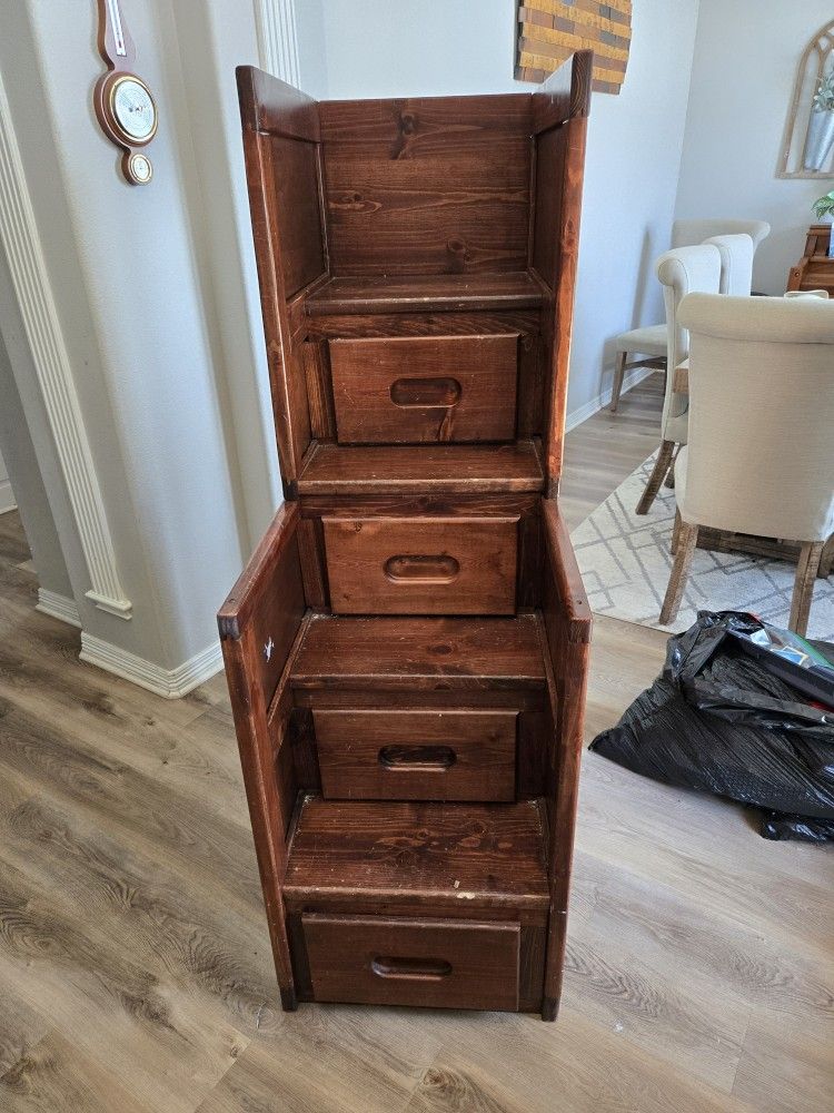 Cherry Wood Bunk Bed Storage Staircase
