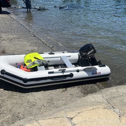 10 Foot Inflatable Boat with Mercury 9.9 2 Stroke