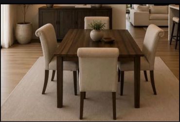 table + 4 chairs - used